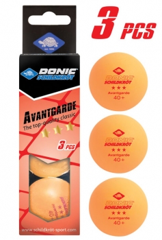 Schildkröt - 3 Stern Avantgarde, Poly 40+ Qualität, 3er Box, Orange - Tischtennisball